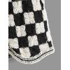 imageVerdusa Womens Button Front V Neck Sleeveless Crochet Plaid Checkered Knit Sweater VestWhite