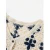 imageVerdusa Womens Button Front Vest V Neck Sleeveless Knit Crochet Sweater VestBeige and Blue