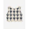 imageVerdusa Womens Button Front Vest V Neck Sleeveless Knit Crochet Sweater VestBeige and Blue
