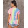 imageVerdusa Womens Casual Short Sleeve Tie Dye TeeBluepinkyellow