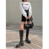 imageVerdusa Womens Crop Cover Up Long Sleeve Pointelle Knit Hollow Out Crochet See Through Knit TopLight White