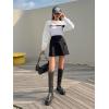 imageVerdusa Womens Crop Cover Up Long Sleeve Pointelle Knit Hollow Out Crochet See Through Knit TopWhite