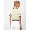 imageVerdusa Womens Cropped Sweater Old Money Clothes Short Sleeve Button Up Fall Trendy Lightweight Knit TopApricot