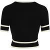 imageVerdusa Womens Cropped Sweater Old Money Clothes Short Sleeve Button Up Fall Trendy Lightweight Knit TopBlack
