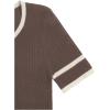 imageVerdusa Womens Cropped Sweater Old Money Clothes Short Sleeve Button Up Fall Trendy Lightweight Knit TopBrown