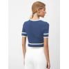 imageVerdusa Womens Cropped Sweater Old Money Clothes Short Sleeve Button Up Fall Trendy Lightweight Knit TopLight Blue