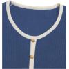 imageVerdusa Womens Cropped Sweater Old Money Clothes Short Sleeve Button Up Fall Trendy Lightweight Knit TopLight Blue