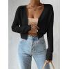 imageVerdusa Womens Drop Shoulder Long Sleeve Button Up Knit Cardigan SweaterBlack