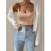 imageVerdusa Womens Drop Shoulder Long Sleeve Button Up Knit Cardigan SweaterCream White