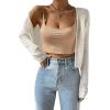 imageVerdusa Womens Drop Shoulder Long Sleeve Button Up Knit Cardigan SweaterCream White