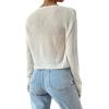 imageVerdusa Womens Drop Shoulder Long Sleeve Button Up Knit Cardigan SweaterCream White