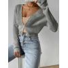 imageVerdusa Womens Drop Shoulder Long Sleeve Button Up Knit Cardigan SweaterGrey