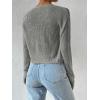 imageVerdusa Womens Drop Shoulder Long Sleeve Button Up Knit Cardigan SweaterGrey