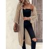 imageVerdusa Womens Hollow Out 34 Sleeve Open Front Knit Cardigan Long KimonoApricot