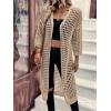 imageVerdusa Womens Hollow Out 34 Sleeve Open Front Knit Cardigan Long KimonoApricot