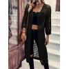 imageVerdusa Womens Hollow Out 34 Sleeve Open Front Knit Cardigan Long KimonoBlack