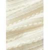 imageVerdusa Womens Knot Front Lace Trim Puff Sleeve V Neck Crop Tee Shirt TopBeige
