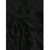imageVerdusa Womens Knot Front Lace Trim Puff Sleeve V Neck Crop Tee Shirt TopBlack