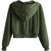 imageVerdusa Womens Long Sleeve Drop Shoulder Drawstring Crop Hoodie SweatshirtArmy Green
