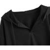 imageVerdusa Womens Long Sleeve Drop Shoulder Drawstring Crop Hoodie SweatshirtBlack