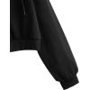imageVerdusa Womens Long Sleeve Drop Shoulder Drawstring Crop Hoodie SweatshirtBlack