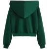 imageVerdusa Womens Long Sleeve Drop Shoulder Drawstring Crop Hoodie SweatshirtDark Green