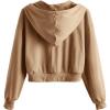 imageVerdusa Womens Long Sleeve Drop Shoulder Drawstring Crop Hoodie SweatshirtKhaki