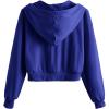 imageVerdusa Womens Long Sleeve Drop Shoulder Drawstring Crop Hoodie SweatshirtRoyal Blue