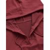 imageVerdusa Womens Long Sleeve Drop Shoulder Drawstring Crop Hoodie SweatshirtWine Red