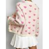 imageVerdusa Womens Long Sleeve Print Button Front V Neck Knit Sweater CardiganLight Pink
