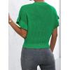imageVerdusa Womens Ruffled Short Sleeve Round Neck Knitted Top Pullovers SweaterGreen