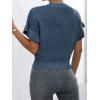 imageVerdusa Womens Ruffled Short Sleeve Round Neck Knitted Top Pullovers SweaterNavy Blue