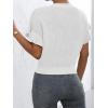 imageVerdusa Womens Ruffled Short Sleeve Round Neck Knitted Top Pullovers SweaterWhite