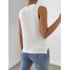 imageVerdusa Womens Slit Hem Sleeveless Round Neck Knitted Sweater Vest Tank TopWhite