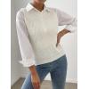 imageVerdusa Womens Slit Hem Sleeveless Round Neck Knitted Sweater Vest Tank TopWhite
