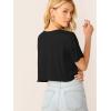 imageVerdusa Womens Solid V Neck Crop T Shirt Top Causal Short Sleeve Tee TopBlack