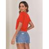 imageVerdusa Womens Solid V Neck Crop T Shirt Top Causal Short Sleeve Tee TopRed