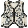 imageVerdusa Womens Button Front Vest V Neck Sleeveless Knit Crochet Sweater VestBeige Grey