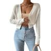 imageVerdusa Womens Drop Shoulder Long Sleeve Button Up Knit Cardigan SweaterCream White