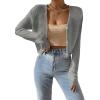 imageVerdusa Womens Drop Shoulder Long Sleeve Button Up Knit Cardigan SweaterGrey
