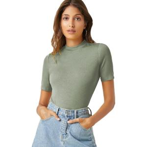 imageVerdusa Womens Business Casual Tops Mock Neck Short Sleeve Knit Basic Tees Work Ofiice OutfitsLight Green