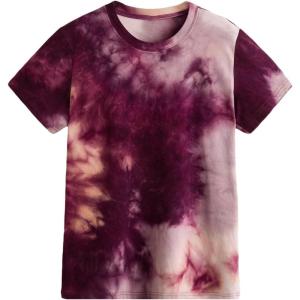 imageVerdusa Womens Casual Short Sleeve Tie Dye TeePurple Orange