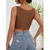 imageVerdusa 70s Outfits for Women Guipure Fringe V Neck Sleevelss Crop Tank TopsBrown Lace