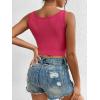 imageVerdusa 70s Outfits for Women Guipure Fringe V Neck Sleevelss Crop Tank TopsHot Pink Lace