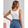 imageVerdusa 70s Outfits for Women Guipure Fringe V Neck Sleevelss Crop Tank TopsWhite
