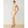 imageVerdusa Two Piece Sets For Women Going Out Tops and Bodycon Maxi Skirt Set Vacation OutfitsApricot