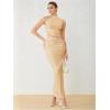 imageVerdusa Two Piece Sets For Women Going Out Tops and Bodycon Maxi Skirt Set Vacation OutfitsApricot