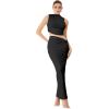 imageVerdusa Two Piece Sets For Women Going Out Tops and Bodycon Maxi Skirt Set Vacation OutfitsBlack