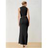 imageVerdusa Two Piece Sets For Women Going Out Tops and Bodycon Maxi Skirt Set Vacation OutfitsBlack