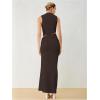 imageVerdusa Two Piece Sets For Women Going Out Tops and Bodycon Maxi Skirt Set Vacation OutfitsBrown